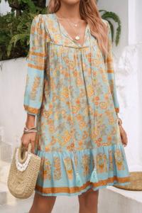 Богемное платье с воланами и кисточками TRUEDAMES, синий