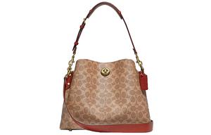 COACH Сумка тоут из холста с кожаными вставками