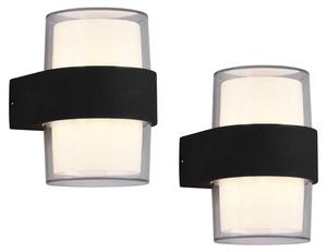 Уличный настенный светильник MeineWunschleuchte Naur 2er Set, серый - белый - алюминий - 9 х 13 х 10 см