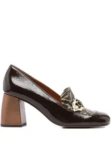 Туфли-лодочки на каблуке 85 мм с цепочным декором Chie Mihara, коричневый