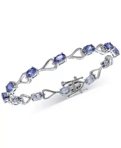 Браслет-Сердечко из танзанита (10-3/4 карата) из стерлингового серебра Macy'S, tanzanite