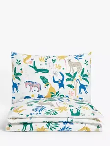 Комплект из пододеяльников и наволочки John Lewis ANYDAY Easy Care Jungle Boogie Reversible