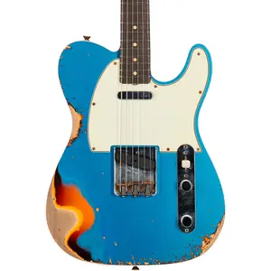 Электрогитара Fender Custom Shop 1960 Telecaster Custom Relic, состаренный Lake Placid Blue с покрытием 3-Color Sunburst