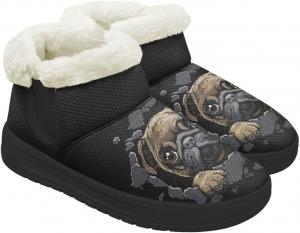 Зимние сапоги для женщин с утеплителем, комфортные, для дома и улицы, с нескользящей подошвой, меховой подкладкой и утолщенной подошвой Gdxynsmny, Lovely Pug