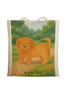 Mr. & Mrs. Panda Сумка для покупок с изображением собаки, пушистым дизайном, без надписи, белого цвета