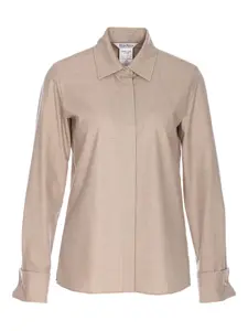 Рубашка Tebaide с классическим воротником и пуговицами MAX MARA, нейтральный