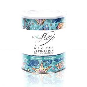 Высокопластичный прозрачный воск с диоксидом титана для депиляции в банке 800мл для депиляции больших участков волос ItalWax Flex Aquamarine