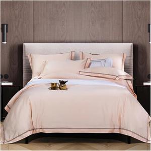 YUSIWOAL Комплект постельного белья из египетского хлопка с вышивкой Pink