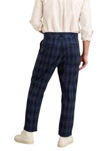 Стандартные плиссированные брюки темно-синего цвета (Мадрас) ALEX MILL