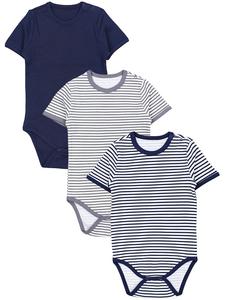 TupTam Комплект из 3 детских боди унисекс с коротким рукавом, темно-синего цвета