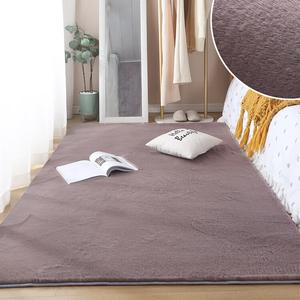 Budis Ковер 200х300 см из искусственного кроличьего меха, для спальни/гостиной, короткий ворс, серо-фиолетовый, в современном минималистичном стиле