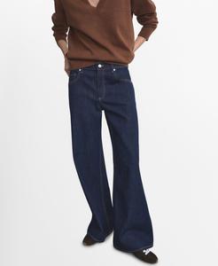 Женские джинсы с низкой посадкой и широкими штанинами MANGO, Open Blue