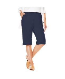 Вязаные шорты-бермуды больших размеров на 7 дней Woman Within, Navy