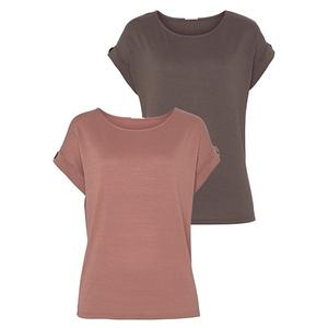 Женская футболка с пуговицами, 2 шт Lascana, Taupe Rose