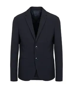 Однобортный жакет из фактурной ткани Armani Exchange, синий