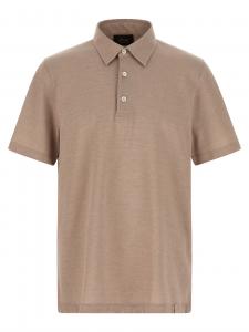 Хлопковая футболка-поло Brioni, бежевый