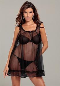 LASCANA Пеньюар в черном цвете