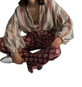 Блузка поэта в бело-красно-синем цвете Britannia ALIX OF BOHEMIA