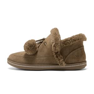 Ботинки женские зимние Skechers Modern Comfort короткие с помпонами, каштановый