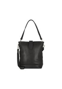 Кожаная сумка через плечо с бантом, отделение для ноутбука 30 см PLEVIER, черный