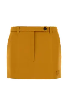 Мини-юбка с эластичной посадкой MIU MIU, желтый