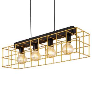 Подвесной светильник Globo Lighting Merril V, цельное железо/сосна - 4 пламени