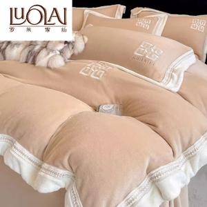 LUOLAI HOME Комплект постельного белья 1.8, 4 предмета, пододеяльник 200x230 см, цвет St. Mary's Champagne Gold