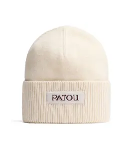 Белая вязаная кепка с нашивкой-логотипом. Patou, белый