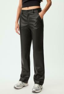 Брюки Stradivarius STRAIGHT WITH SIDE ZIP , Black