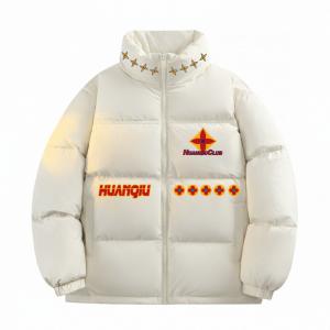 Пуховик Unisex с воротником стойкой утепленный HUANQIU, бежевый оранжевый