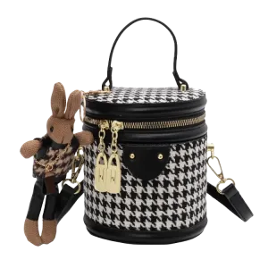 Дусен Кангару Шерстяная Ручная Ведро Сумка, Плечевая Сумка, Кроссбоди, Женская Сумка Черный/Коричневый, Коричневый+Шарм