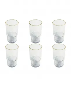 Набор из 6 стаканов Stax Optic Twist Coupe Abode Homewares, прозрачный