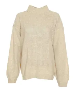 Уютный вязаный свитер со стойкой. American Vintage, бежевый