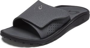 Мужские сандалии слайд OLUKAI Nalu Slide, водостойкие, с регулируемыми ремешками, легкие и прочные, комфорт и поддержка на весь день, Dk Shadow/Dk Shadow