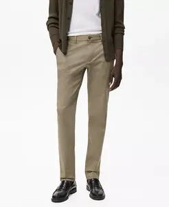 Мужские брюки чино Barna Slim-Fit из твила Mango, серый