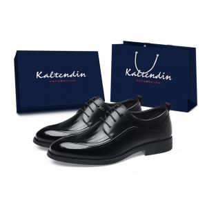 Мужские классические туфли для джентльмена из высококачественной коровьей кожи, универсальные и удобные Kaltendin, Black