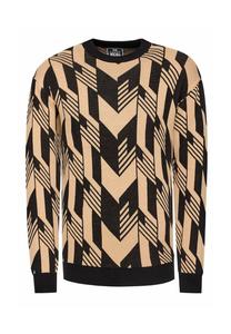 Вязаный свитер в двухцветном исполнении RUSTY NEAL, цвет Schwarz Camel