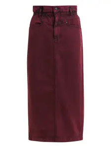 Джинсовая юбка миди прямого кроя с резинкой на талии Essentiel Antwerp, красный