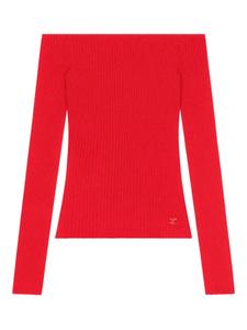 Courrèges топ в рубчик с открытыми плечами, красный