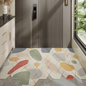 Dajiang Ковер 120х180 см для прихожей в гексагональном стиле, грязеотталкивающий, с петлевым ворсом