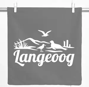 Декоративная наволочка Huuraa Langeoog Beach Motif Gift 40x40 см, серо-стальной хлопок, Langeoog Decoration Hellweg Druckerei