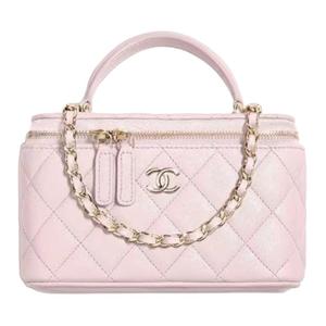 CHANEL Сумка-коробка из овчины, женская сумка через плечо, кроссбоди розовая