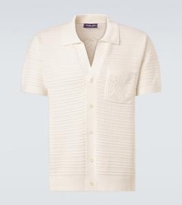 Хлопковая рубашка César с кружевной отделкой Frescobol Carioca, слоновая кость