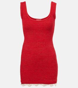 Мини-платье с кружевной отделкой Magda Butrym, красный