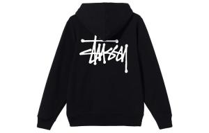 Толстовка с капюшоном и принтом логотипа Stüssy с отделкой в рубчик Stussy, черный