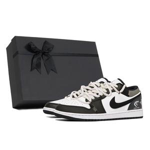 Air 1 Противоскользящие Износостойкие Низкие Винтажные Баскетбольные Кроссовки Мужские Черные Jordan