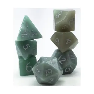 Набор Poly Set — Авантюрин с серебром (7), Semi Precious Stone Dice (Level Up Dice)