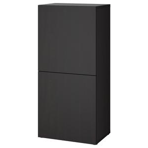 Стеллаж Ikea Bestå с дверцами, 60x42x129 см, черно-коричневый