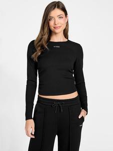 Женский топ Guess Eco Long Sleeve NAT Rib, Jet Black