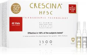 Transdermic 1300 стимулятор роста волос для мужчин, способствующий восстановлению и борьбе с выпадением волос Crescina, 40× 3,5 мл